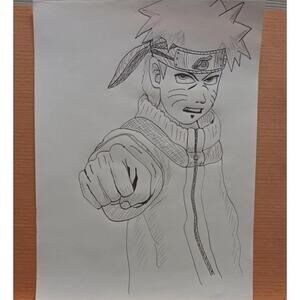 Naruto Shippuden Anime Manga Sakura Micron Ink Drawing 9 x 12 Strathmore Paper